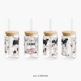 Christmas Livestock Personalized Glass Can