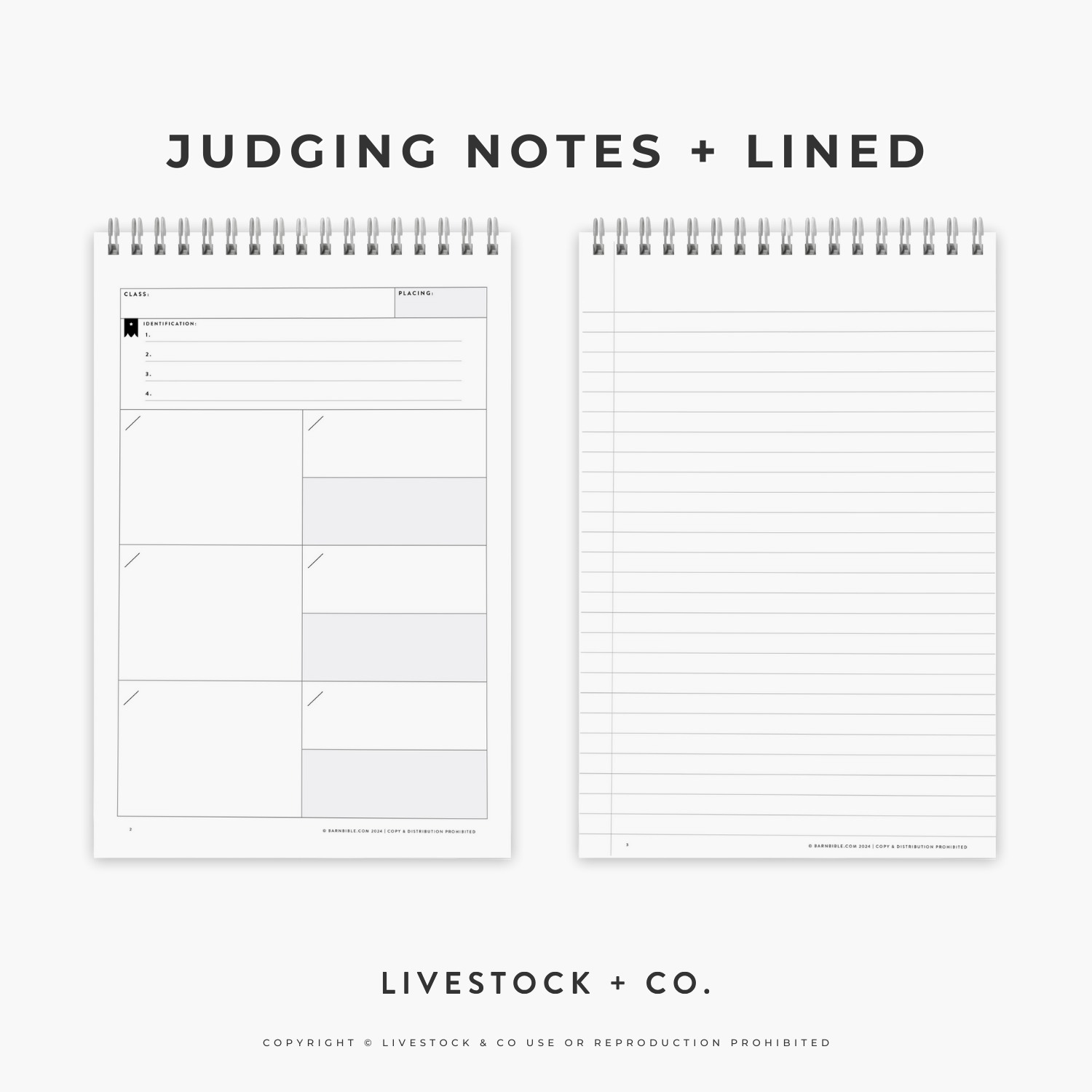 Livestock Judging Steno Notebook