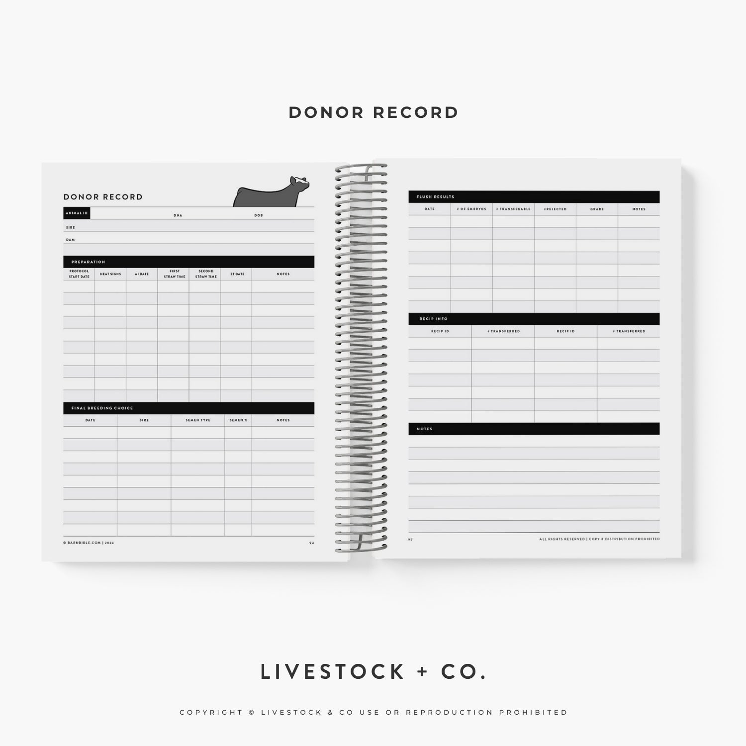 Barn Bible™ Donor &amp; Recip Planner