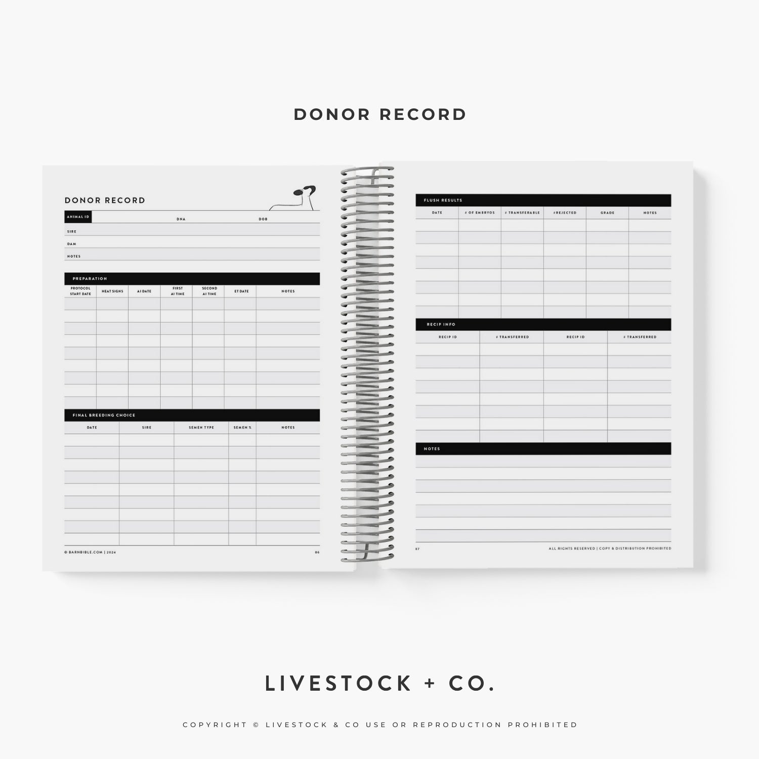 Barn Bible™ Donor &amp; Recip Planner