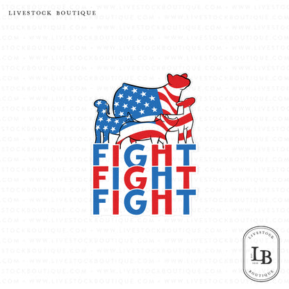 Fight, Fight, Fight Livestock Sticker