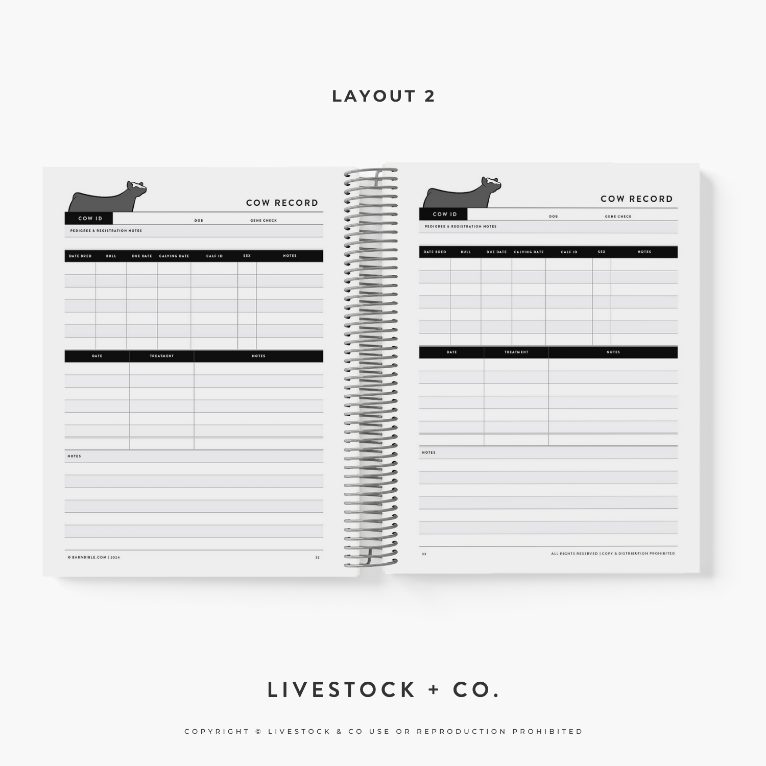 Barn Bible™ Breeding &amp; Calving Record Planner