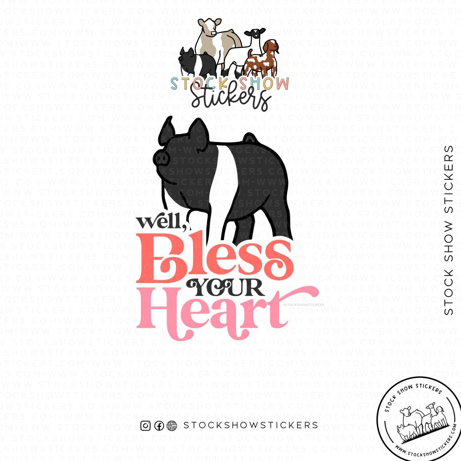 Custom Made Bless Your Heart Livestock Stickers Stock Show Livestock - Livestock &amp;amp; Co. Boutique