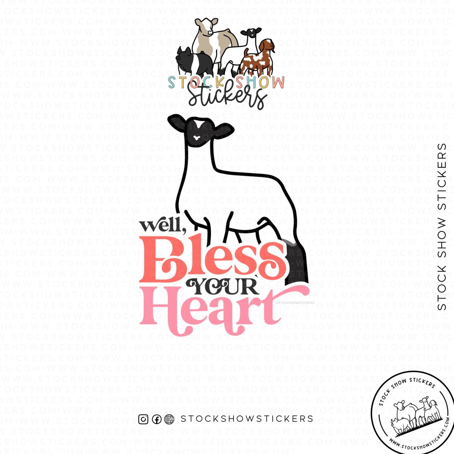 Custom Made Bless Your Heart Livestock Stickers Stock Show Livestock - Livestock &amp;amp; Co. Boutique