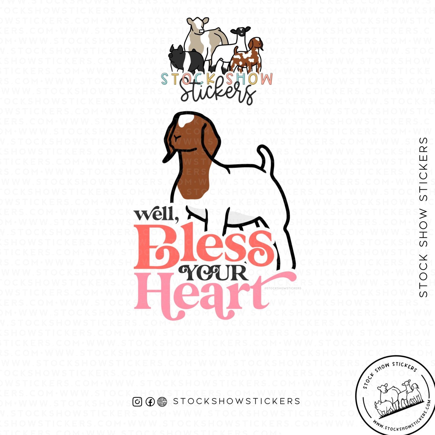 Custom Made Bless Your Heart Livestock Stickers Stock Show Livestock - Livestock &amp;amp; Co. Boutique