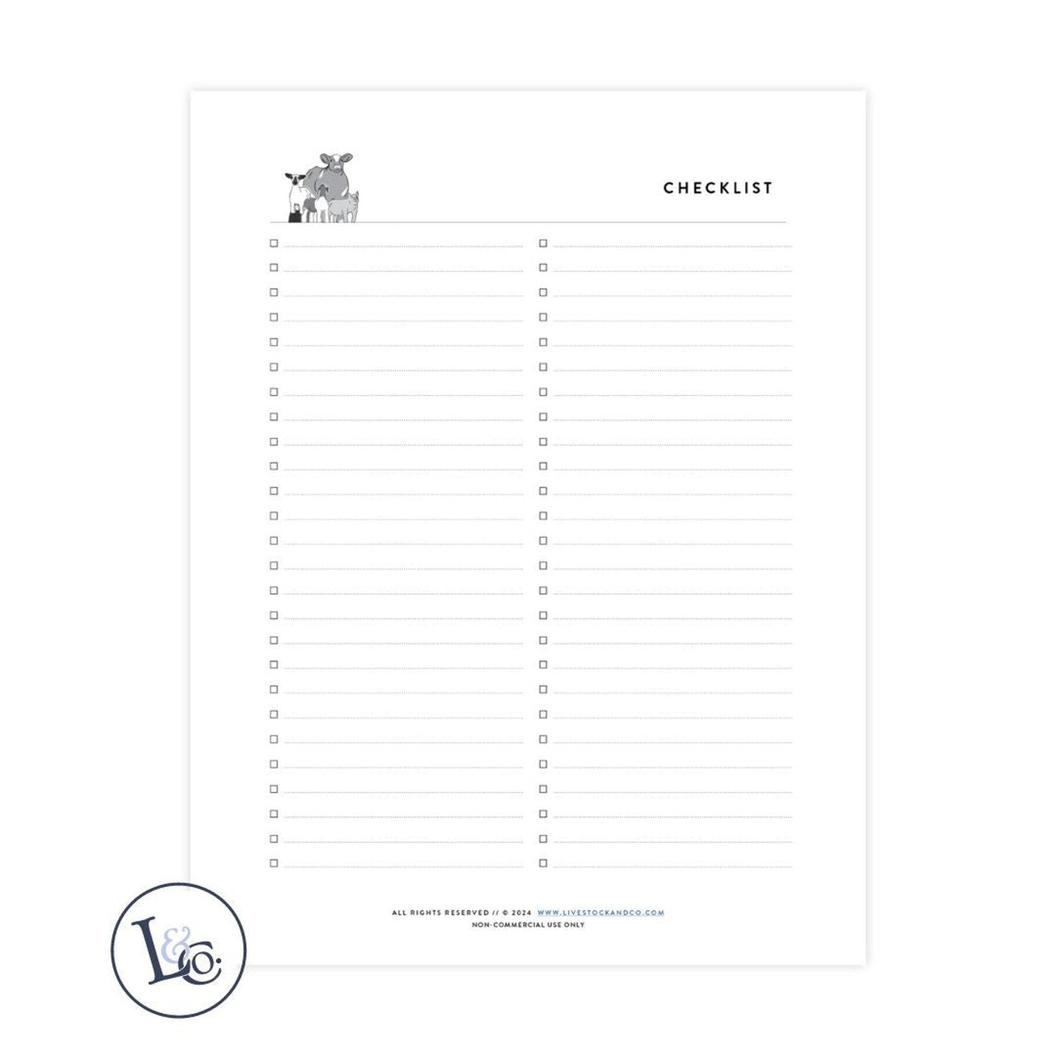 Custom Made Checklist Stock Show Livestock - Livestock &amp;amp; Co. Boutique