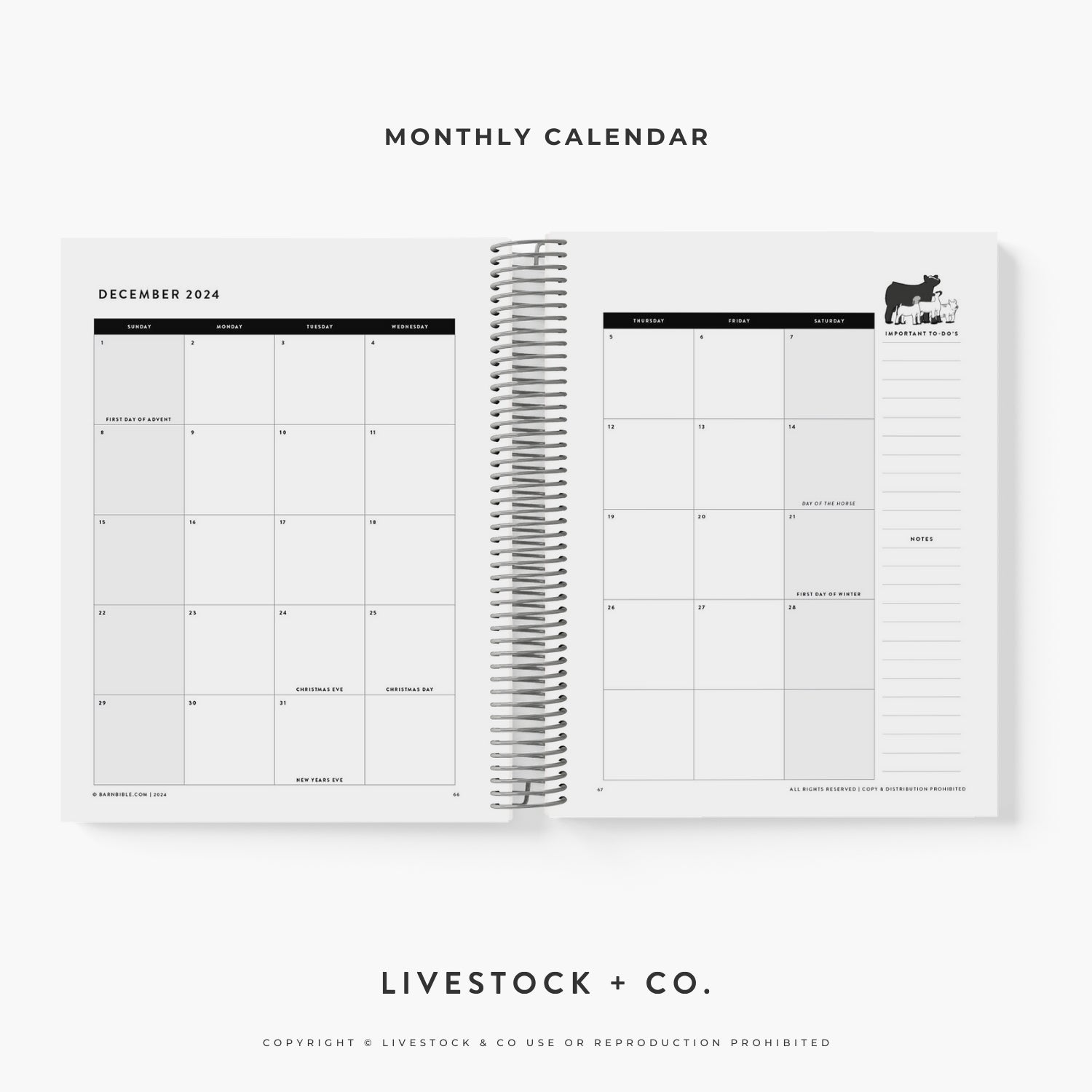 Custom Made Daily Planner - Bold Blooms Stock Show Livestock - Livestock &amp;amp; Co. Boutique