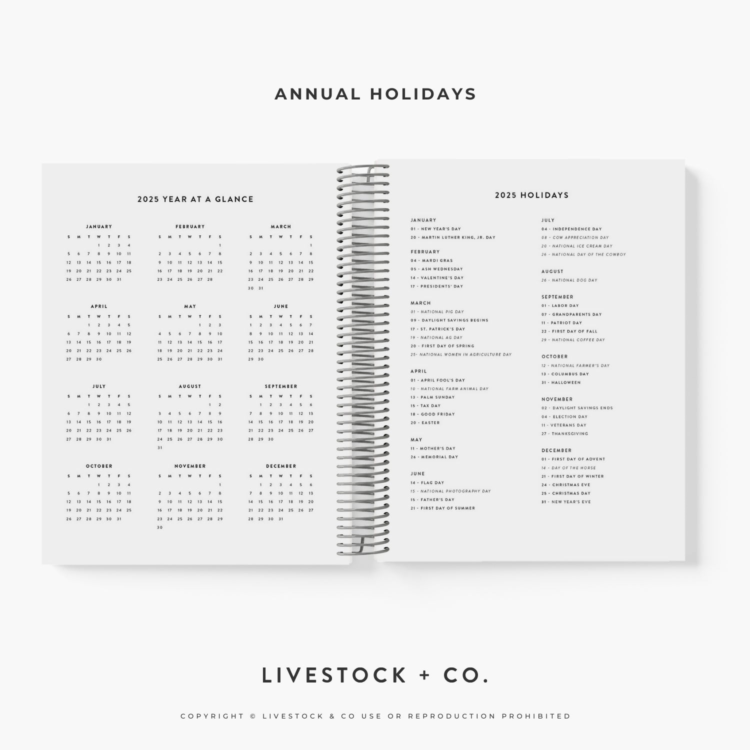 Custom Made Daily Planner - Bold Blooms Stock Show Livestock - Livestock &amp;amp; Co. Boutique