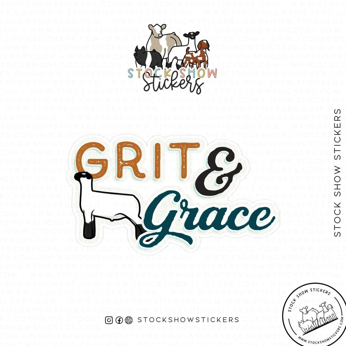 Custom Made Grit &amp; Grace Livestock Stickers Stock Show Livestock - Livestock &amp;amp; Co. Boutique