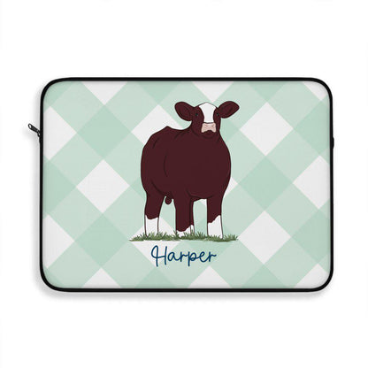 Custom Made Laptop Sleeve - Gingham Stock Show Livestock - Livestock &amp;amp; Co. Boutique