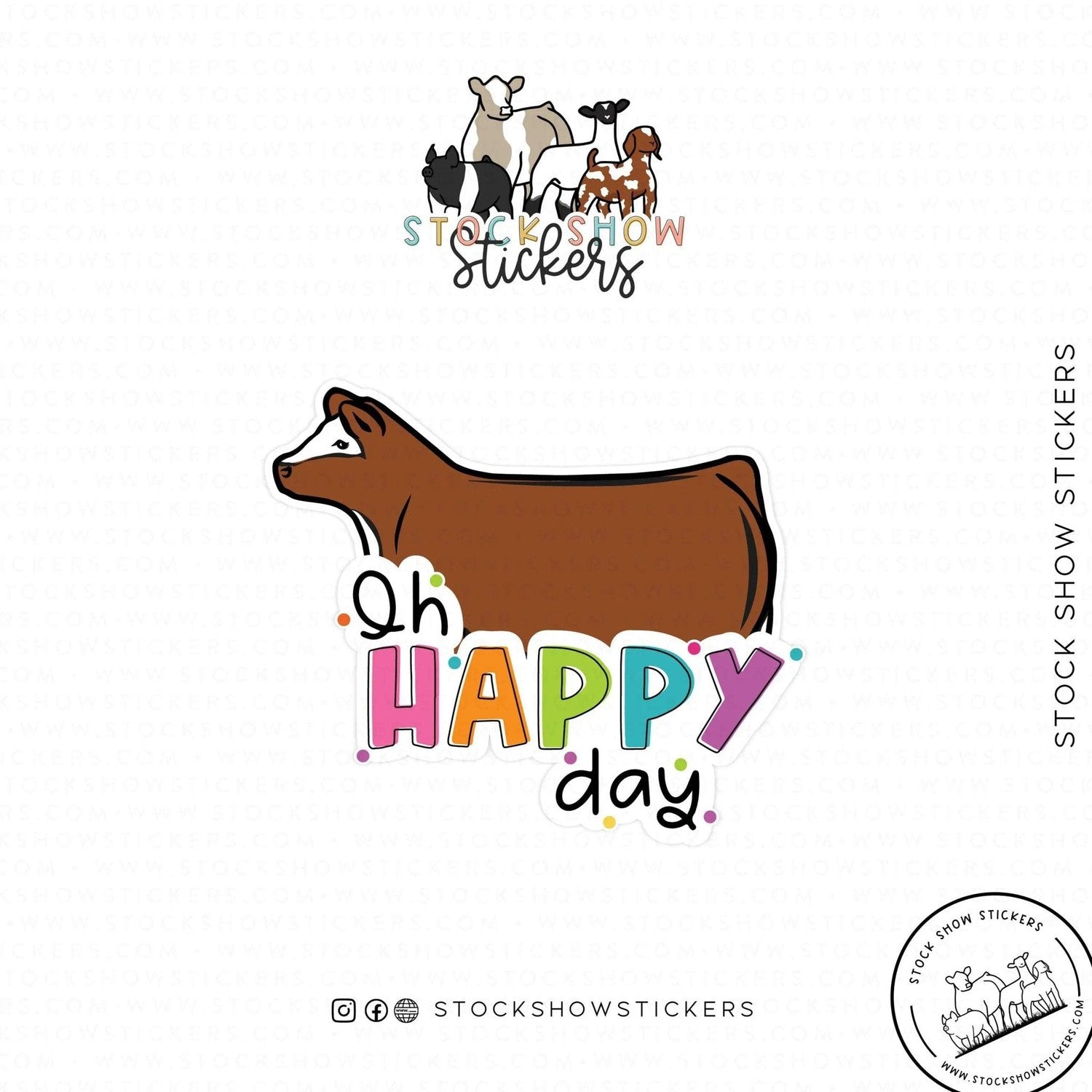 Custom Made Oh Happy Day Livestock Stickers Stock Show Livestock - Livestock &amp;amp; Co. Boutique