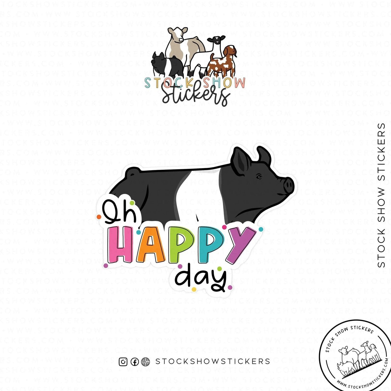 Custom Made Oh Happy Day Livestock Stickers Stock Show Livestock - Livestock &amp;amp; Co. Boutique