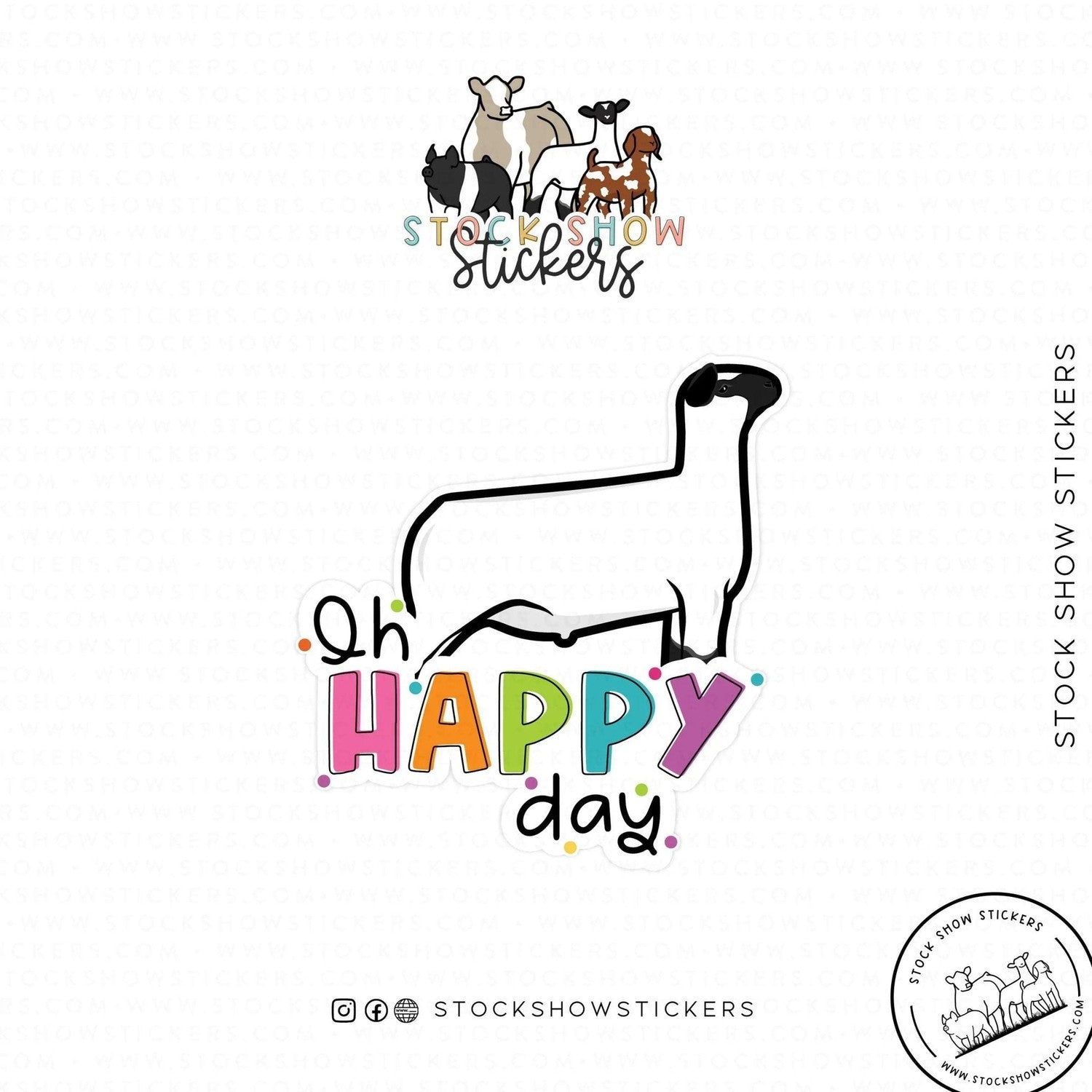 Custom Made Oh Happy Day Livestock Stickers Stock Show Livestock - Livestock &amp;amp; Co. Boutique