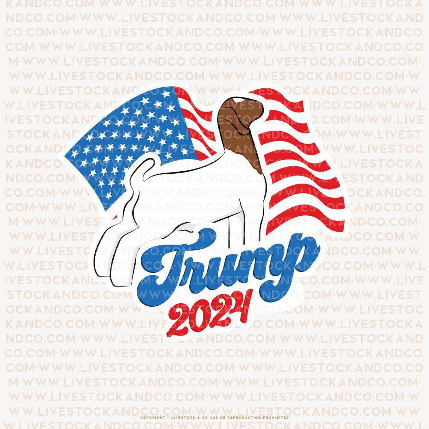 Custom Made Trump 2024 Livestock Stickers Stock Show Livestock - Livestock &amp;amp; Co. Boutique