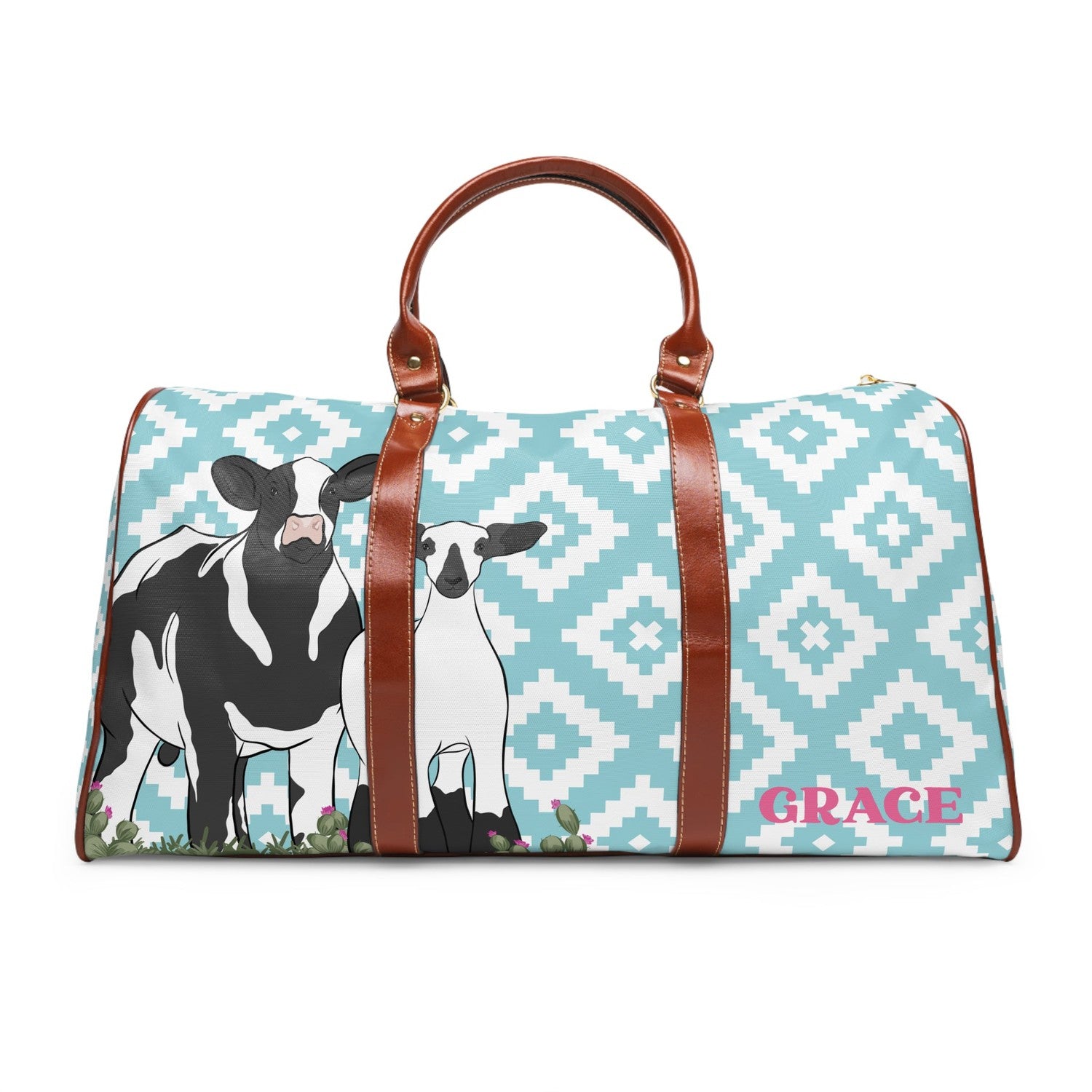 Custom Made Wateroroof Travel Bag - Signature Patterns Stock Show Livestock - Livestock &amp;amp; Co. Boutique